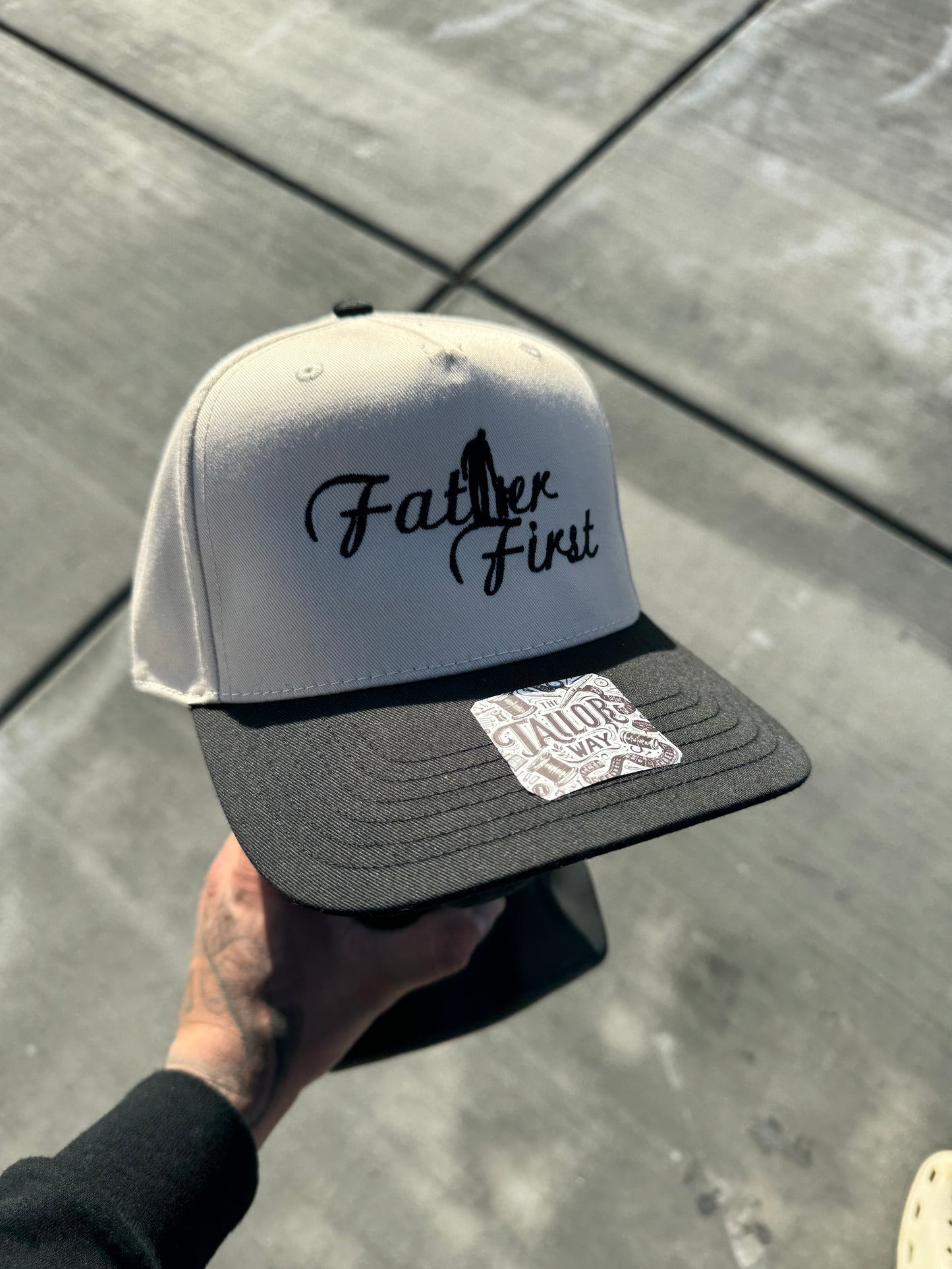 Father First Snapback (Black and Ivory)