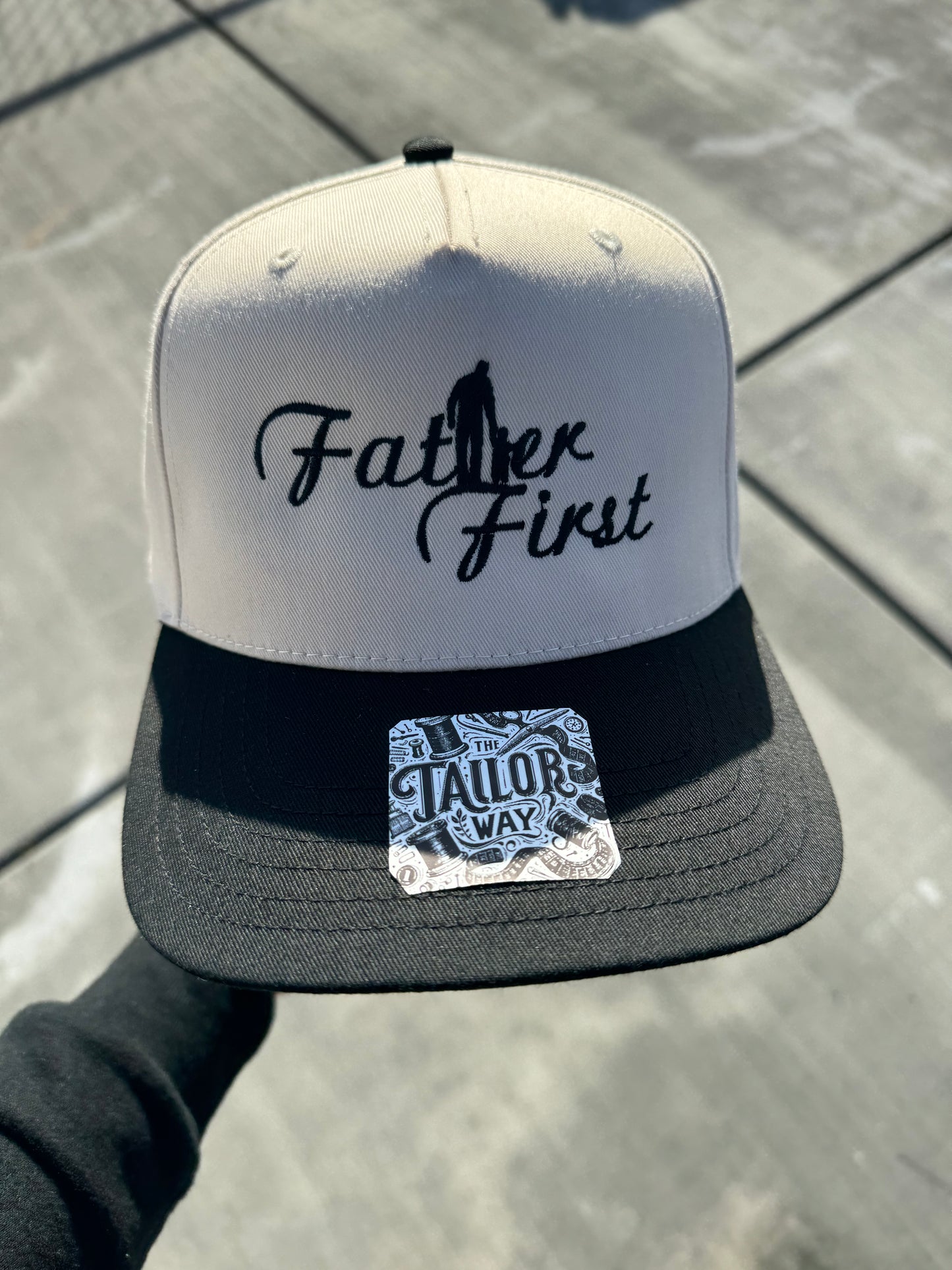 Father First Snapback (Black and Ivory)