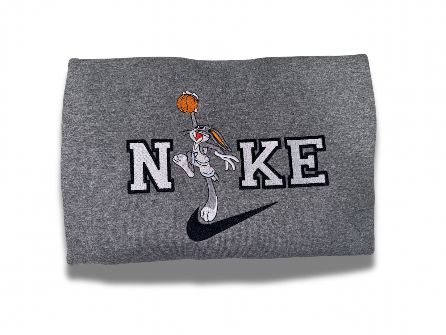 Space Jam Bugs Bunny NIKE Embroidery Crew Neck Gray